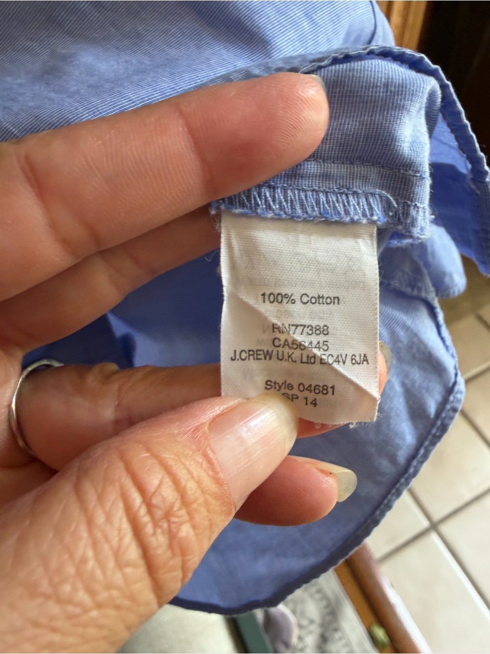 J. Crew Classic Boy Shirt French Blue End On End Cotton - Picture 7 of 8